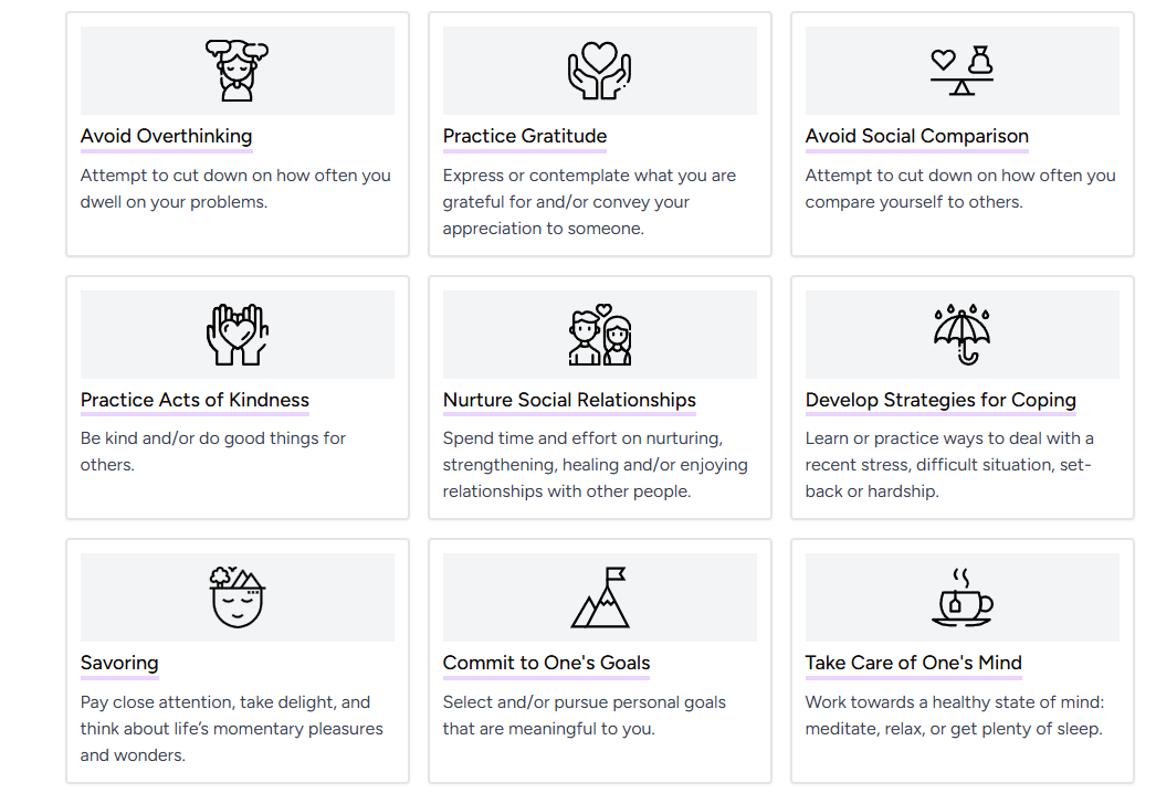 Positive activities toolkit